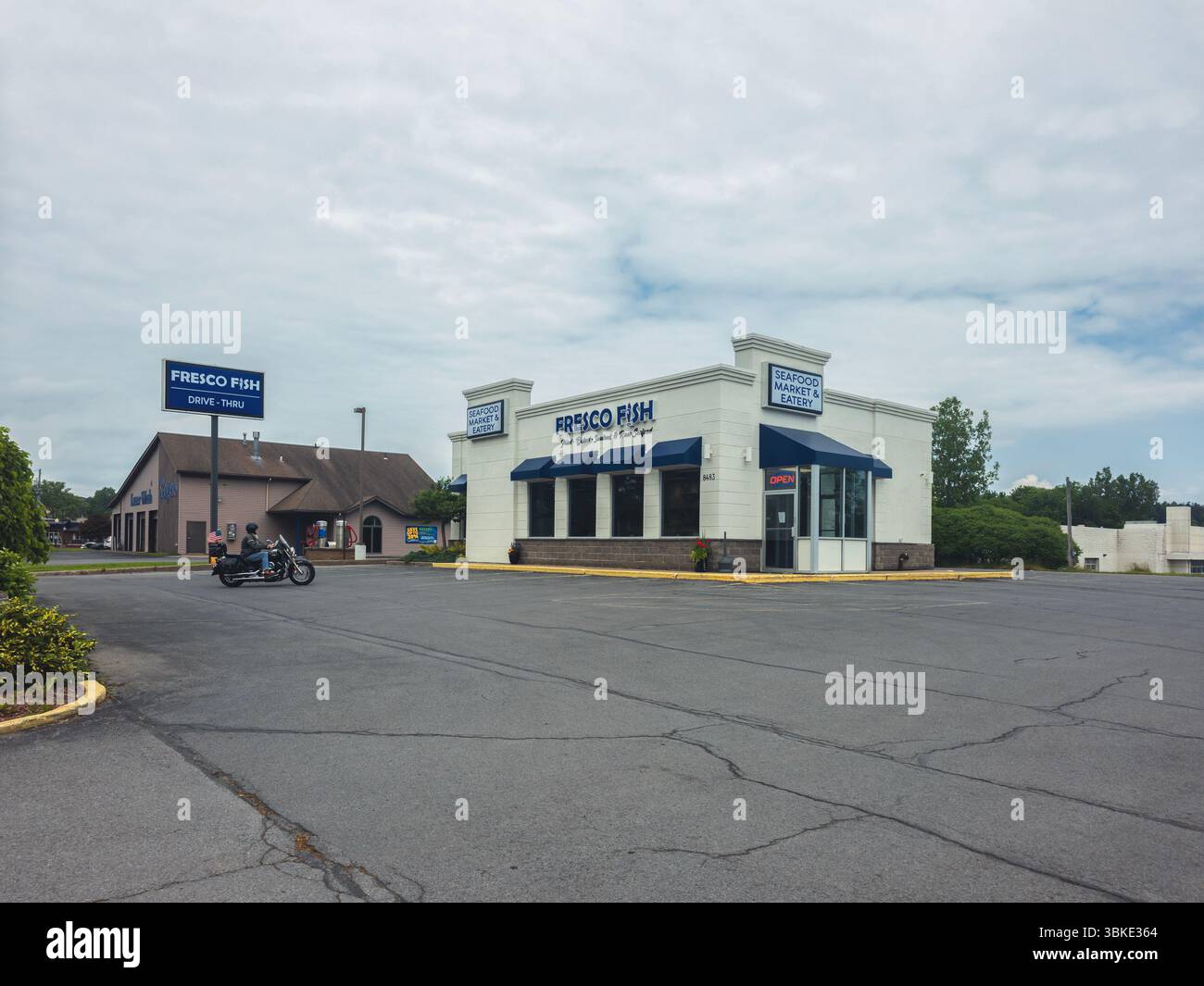 New Hartford, NY - Jun 16, 2025: Wide view of Fresco Fish is renowned ...