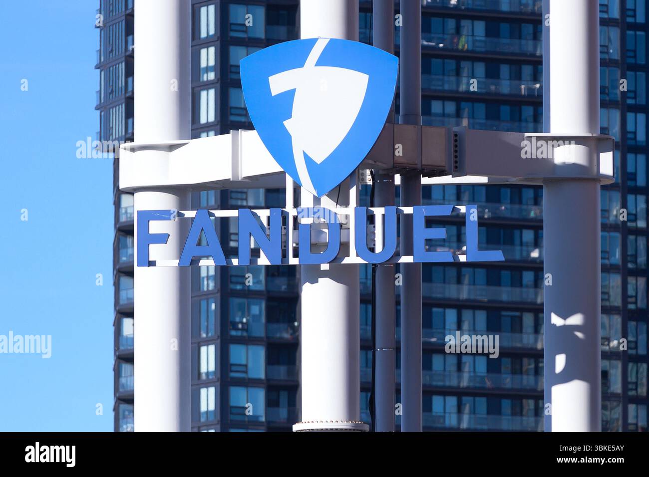 Toronto, ON, Canada – August 5, 2024: View at the Fanduel company sign in Toronto Stock Photo