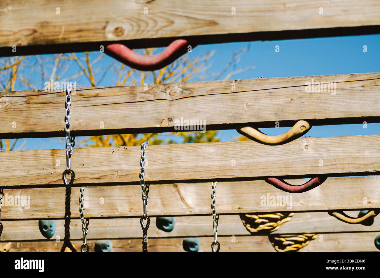 Obstacle Course Using Beams Outdoor Obstacle Course Structure with Wooden Beams and Climbing Holds ...