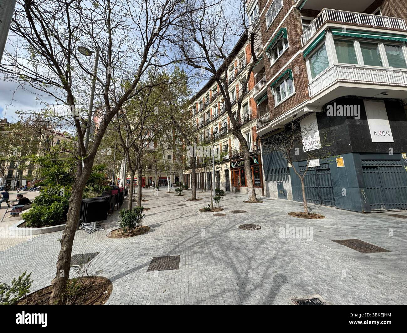 Plaza de Olavide, Chamberi, Madrid , Spain - Smartphone Captured Stock Image