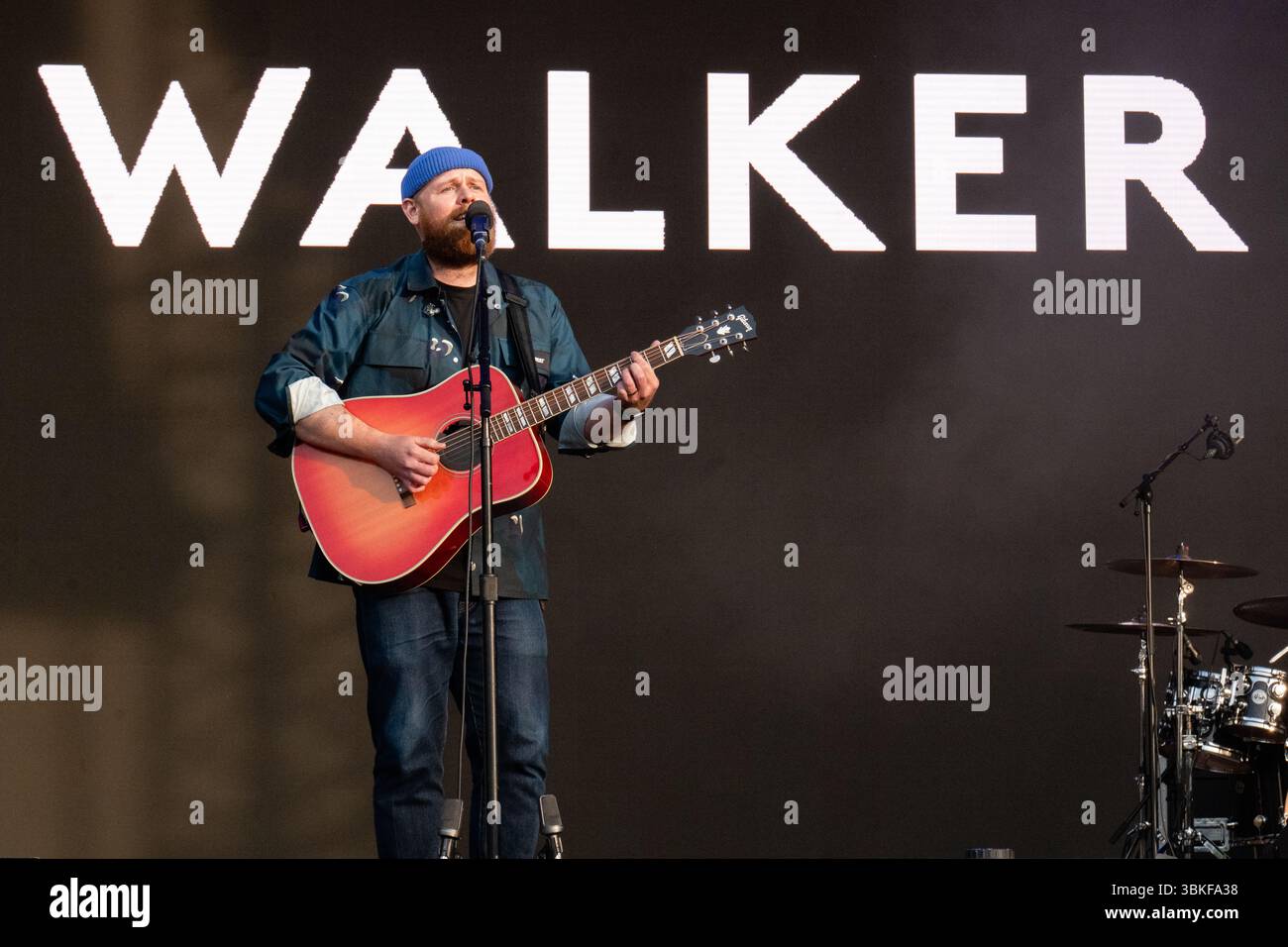 Thetford, UK, 20 June, 2025. Tom Walker supporting The Script in ...