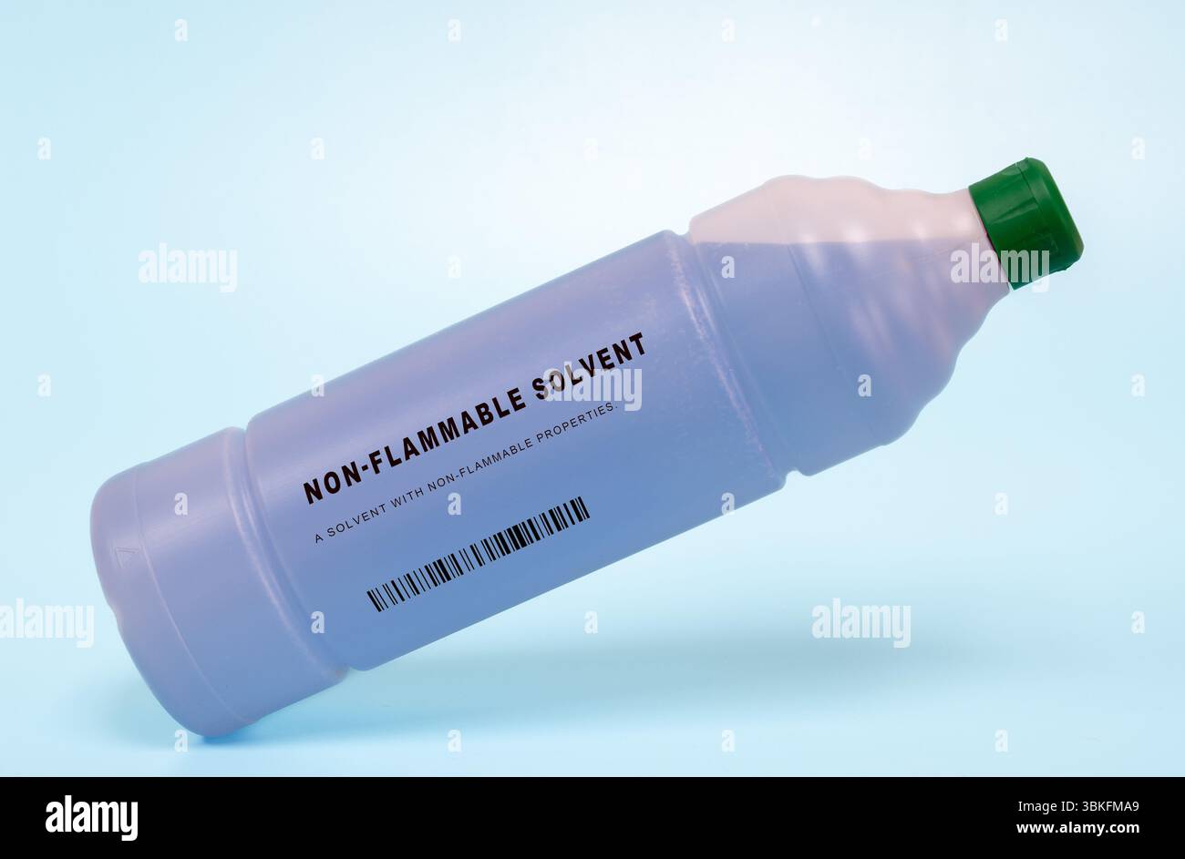 Non-flammable solvent. A solvent with non-flammable properties. Used in safety-sensitive industries to clean equipment, tools, and surfaces without risk of fire. Stock Photo
