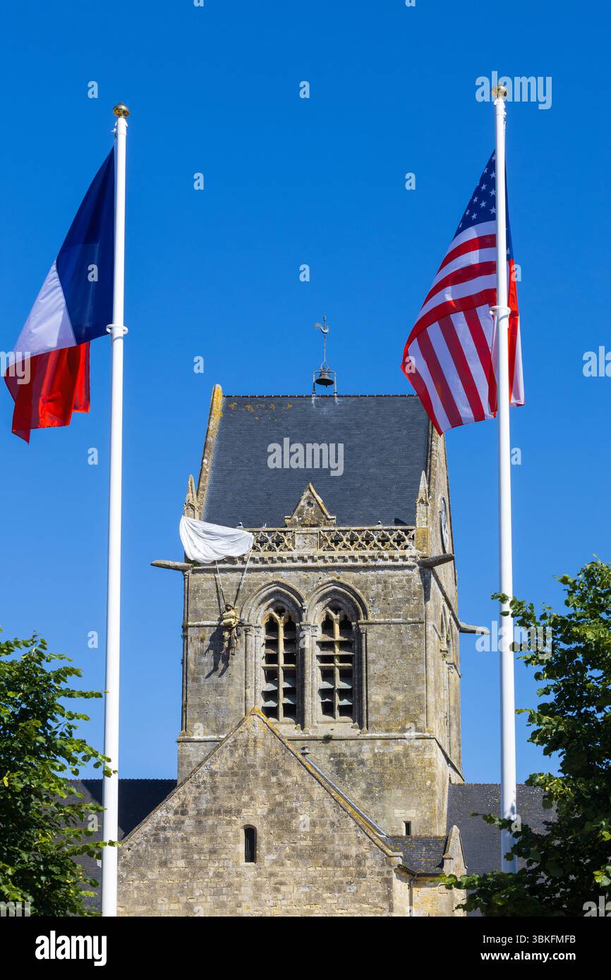 The Second World War D-Day Parachute Memorial in Sainte-Mere-Eglise ...