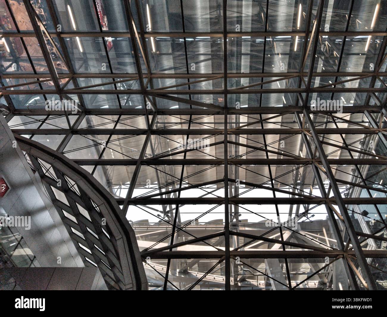 the intricate architectural design of an interior with repeating ...