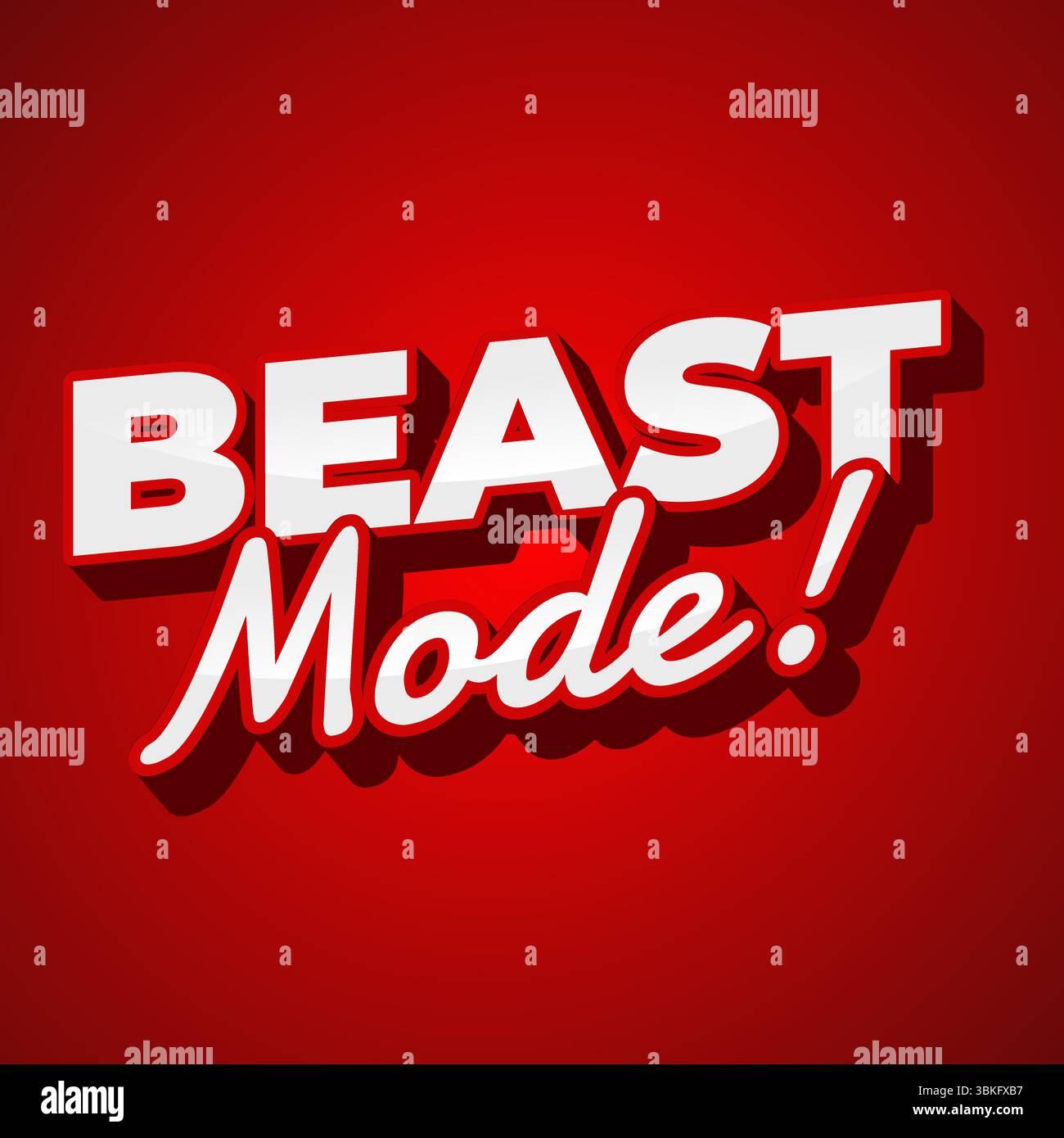 Beast mode. Energetic red text layout for workout and gym inspiration Stock Vector