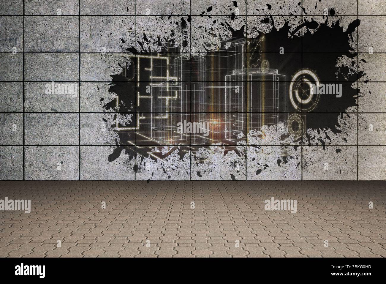 Splash showing technology interface Stock Photo