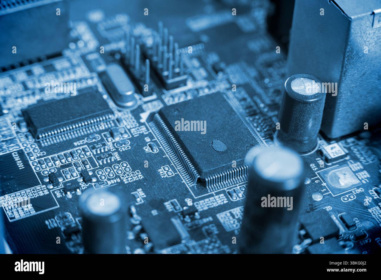 Micro parts in mother board Stock Photo