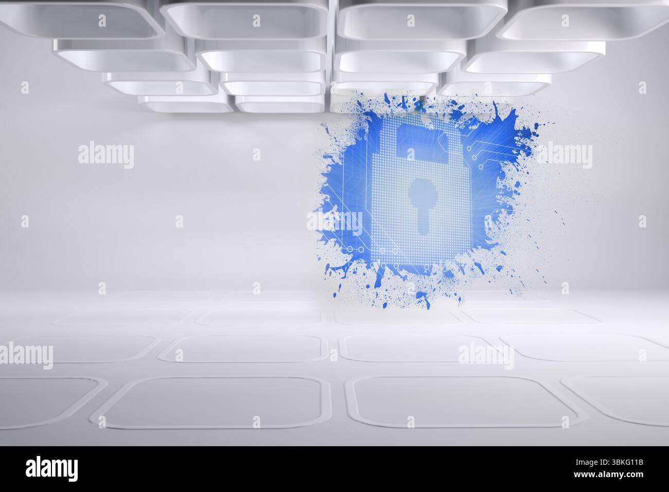 Splash showing digital lock Stock Photo