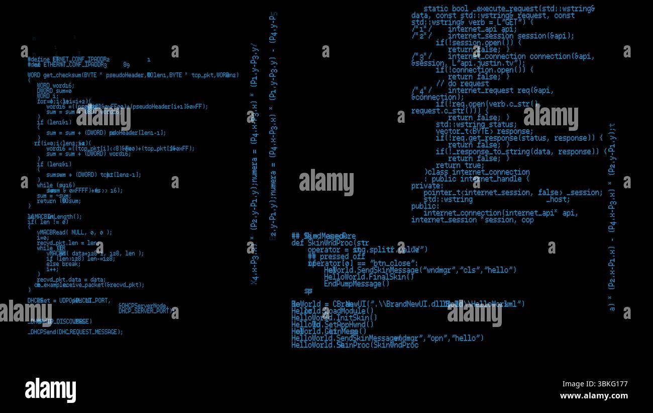 Computer datas on dark background Stock Photo