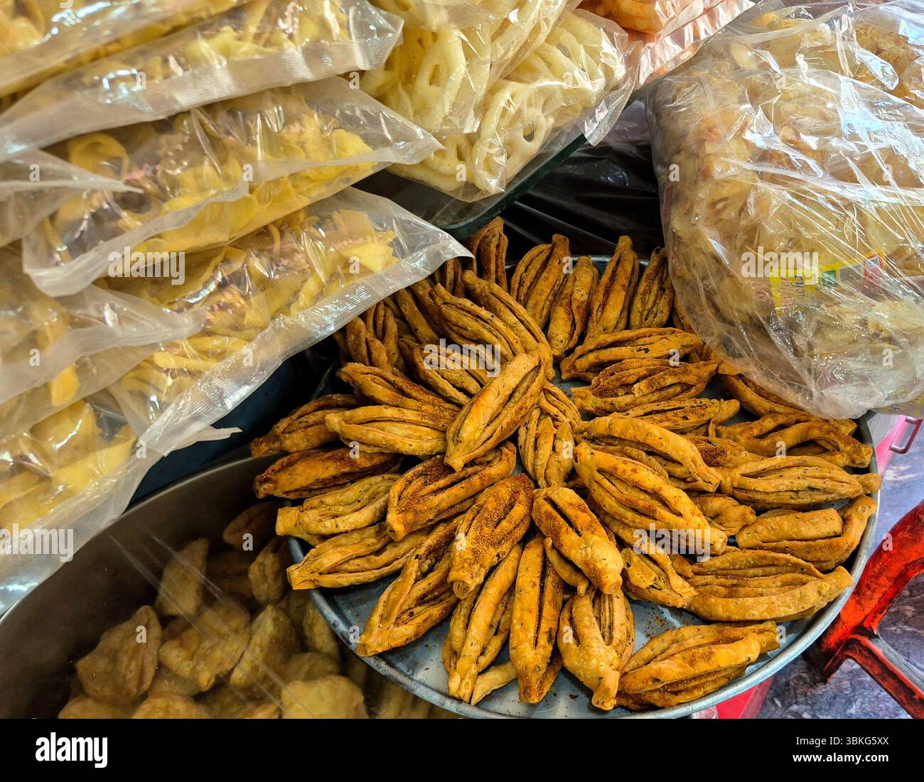 Indian snacks shop Stock Photo