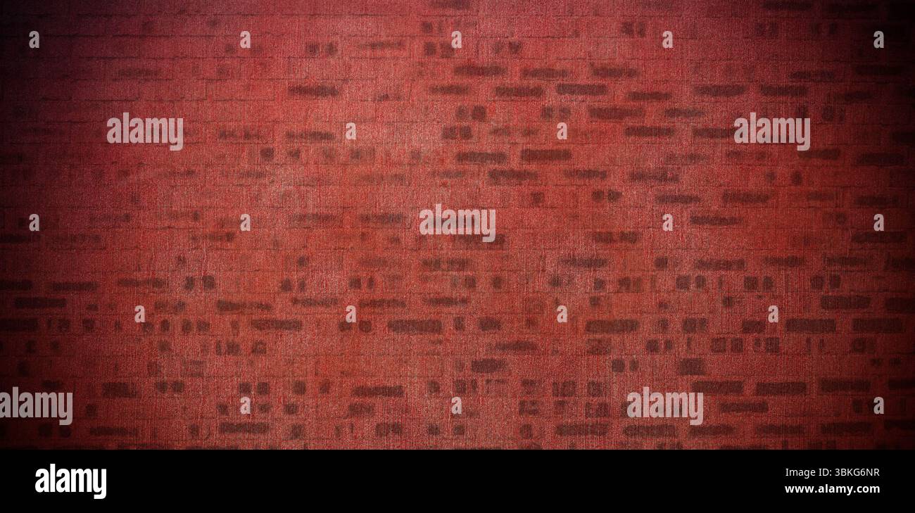 View of Flat design showing rough red brick wall surface featuring weathered texture and subtle ...