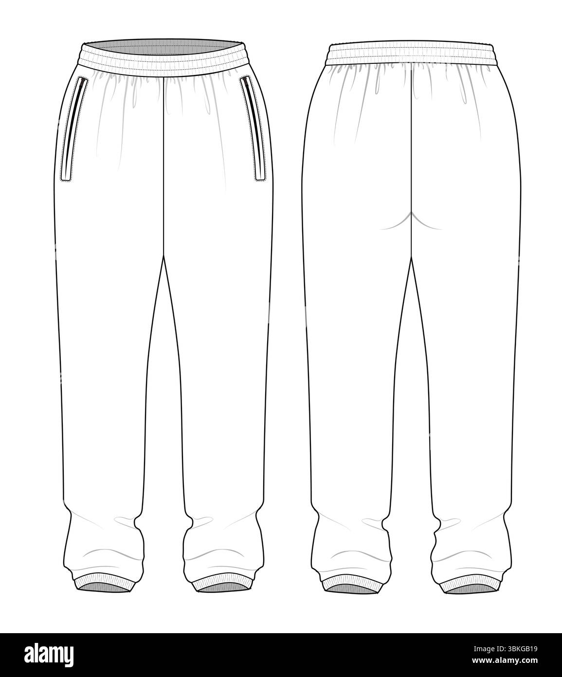 Baggy sweatpants flat sketch hi-res stock photography and images - Alamy