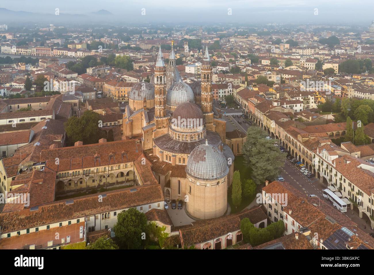 Aerial view of the Basilica of Saint Justina in Padua, Italy. Stock Photo