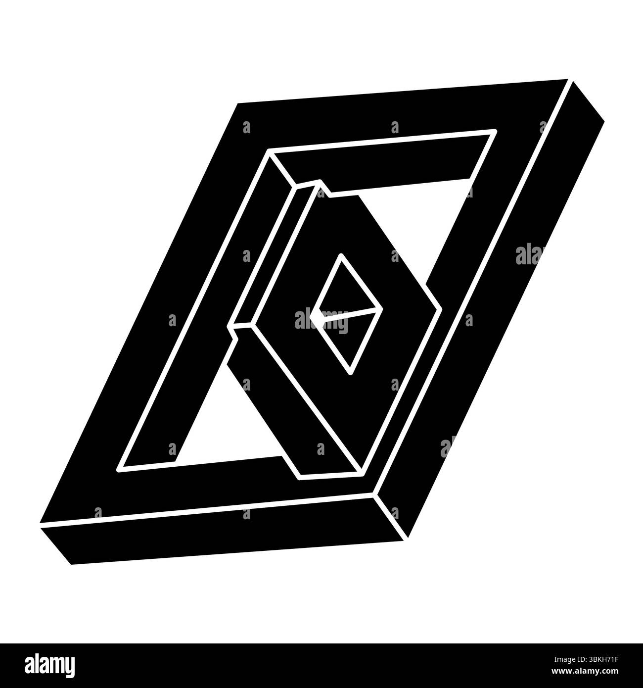 Optical illusion shape, impossible figure, optical art object. Geometry ...