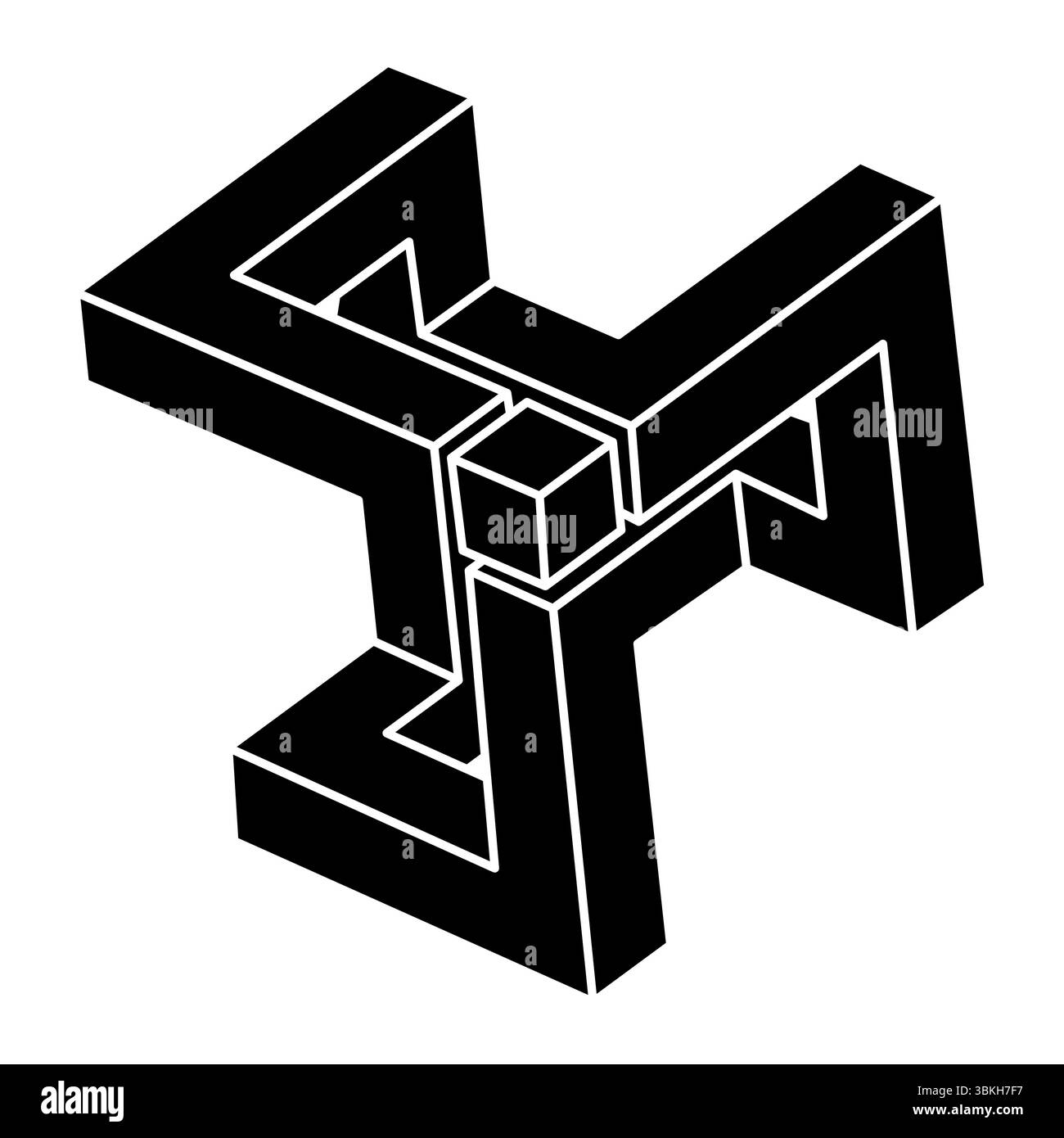Geometry Ralated Objects Impossible shape. Web design element. Optical illusion object. Sacred ...