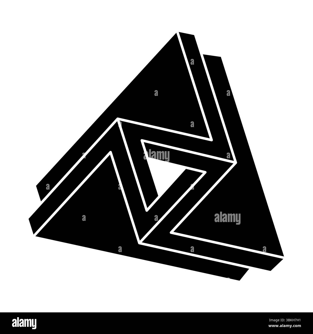Impossible optical illusion shape. Optical art object. Impossible ...
