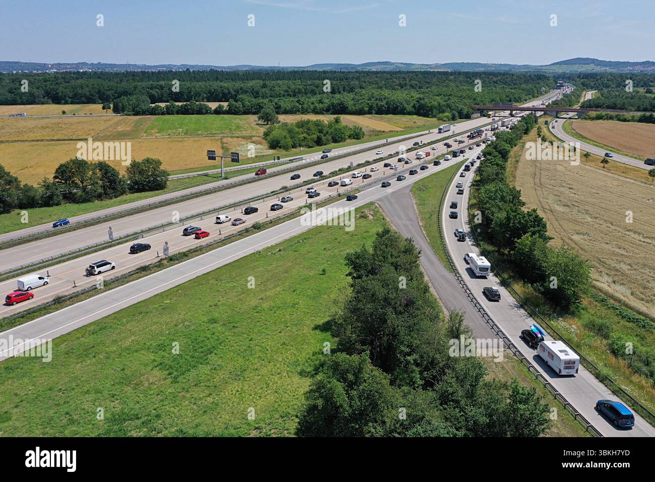 Fabelhafte Verkehr Auf Der A5 Fotos