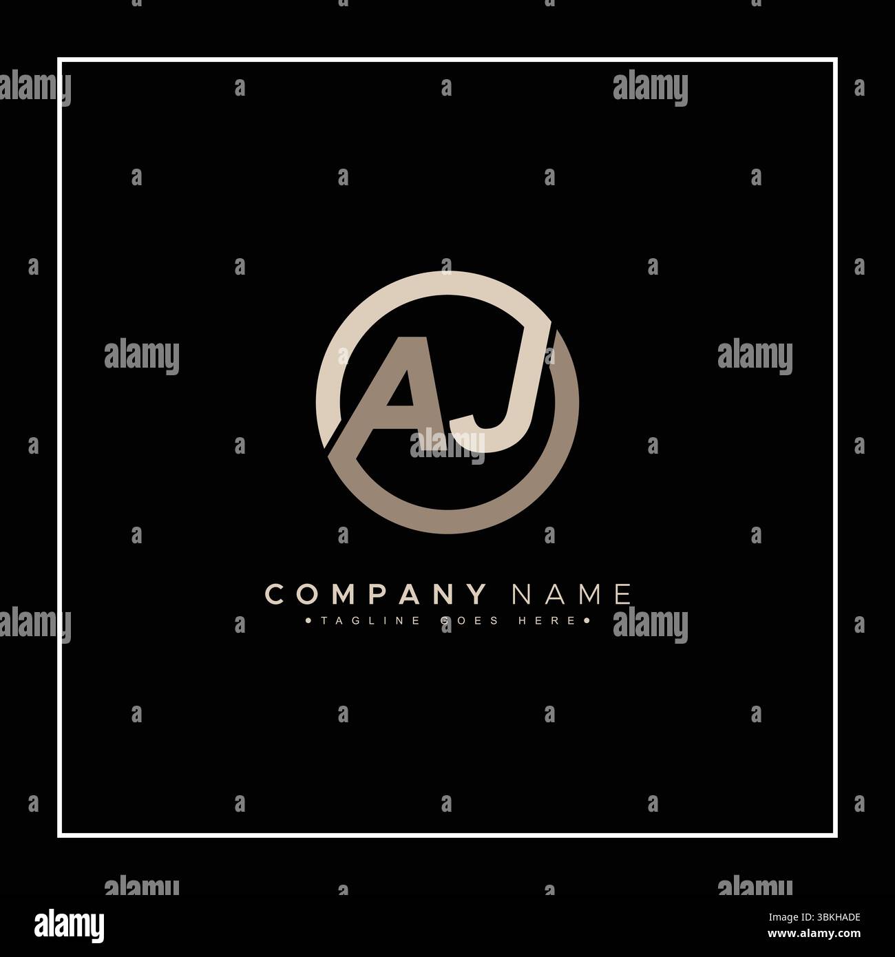 Creative Monogram for Initial Letter AJ Logo - Minimal Vector Logo Template for alphabet A & J Stock Vector