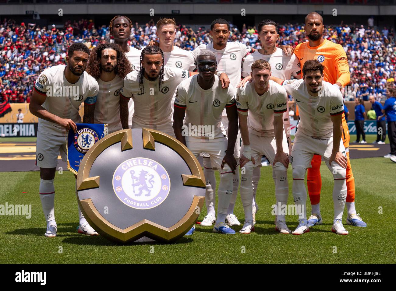 Chelsea starting 11 pose for a team photo during the Club World Cup ...