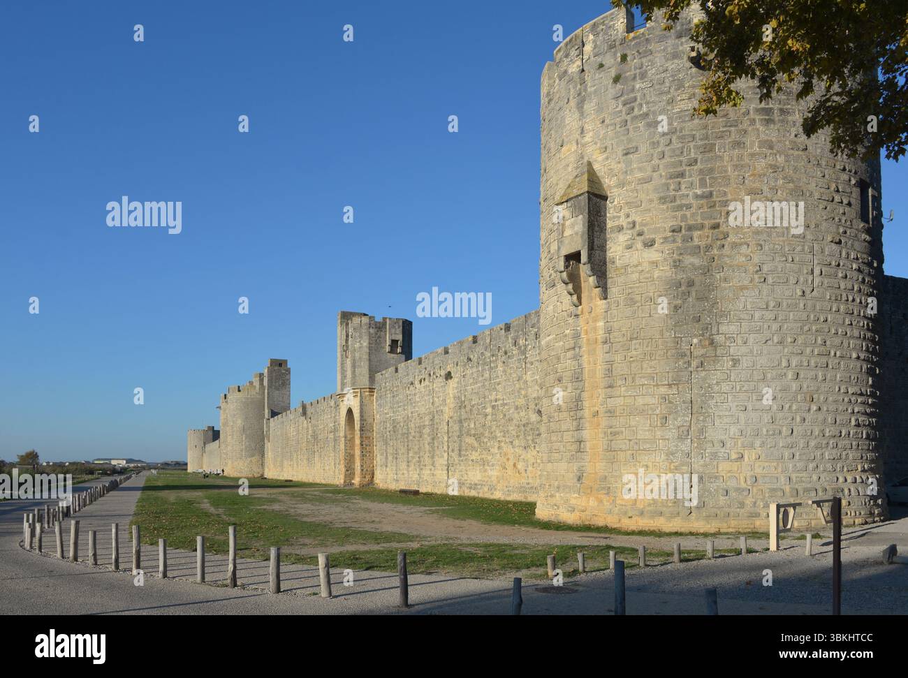 Medieval Rampards Ramparts of the medieval fortified town of Aigues Mortes in Camargue ...
