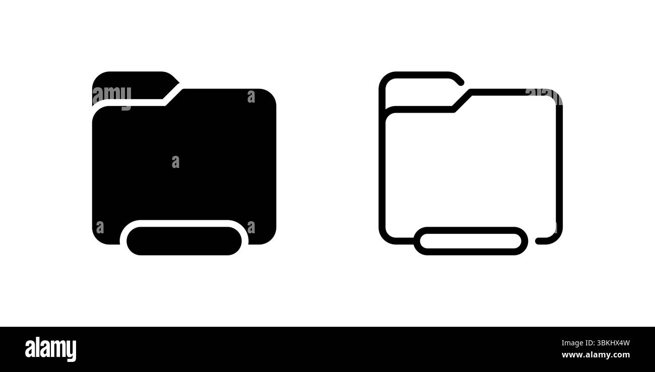 Versatile folder icon for file organization, archiving, and document management. Essential for digital storage and computer systems. Stock Vector