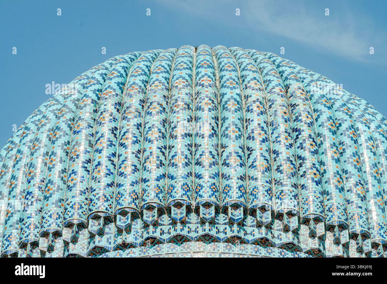 Blue mosaic dome in Samarkand, Uzbekistan Stock Photo