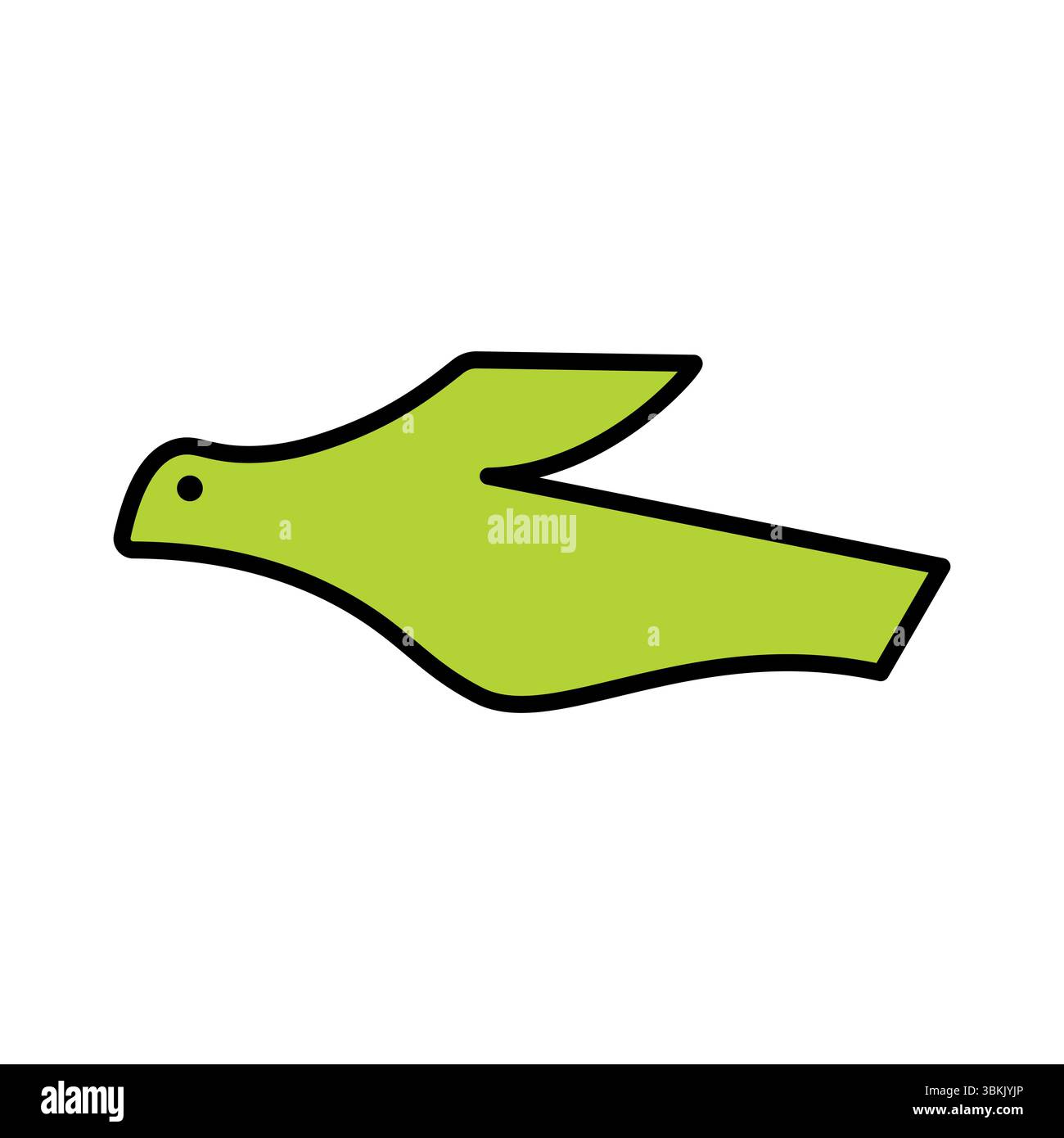 abstract green bird icon vector isolated on white background Stock Vector