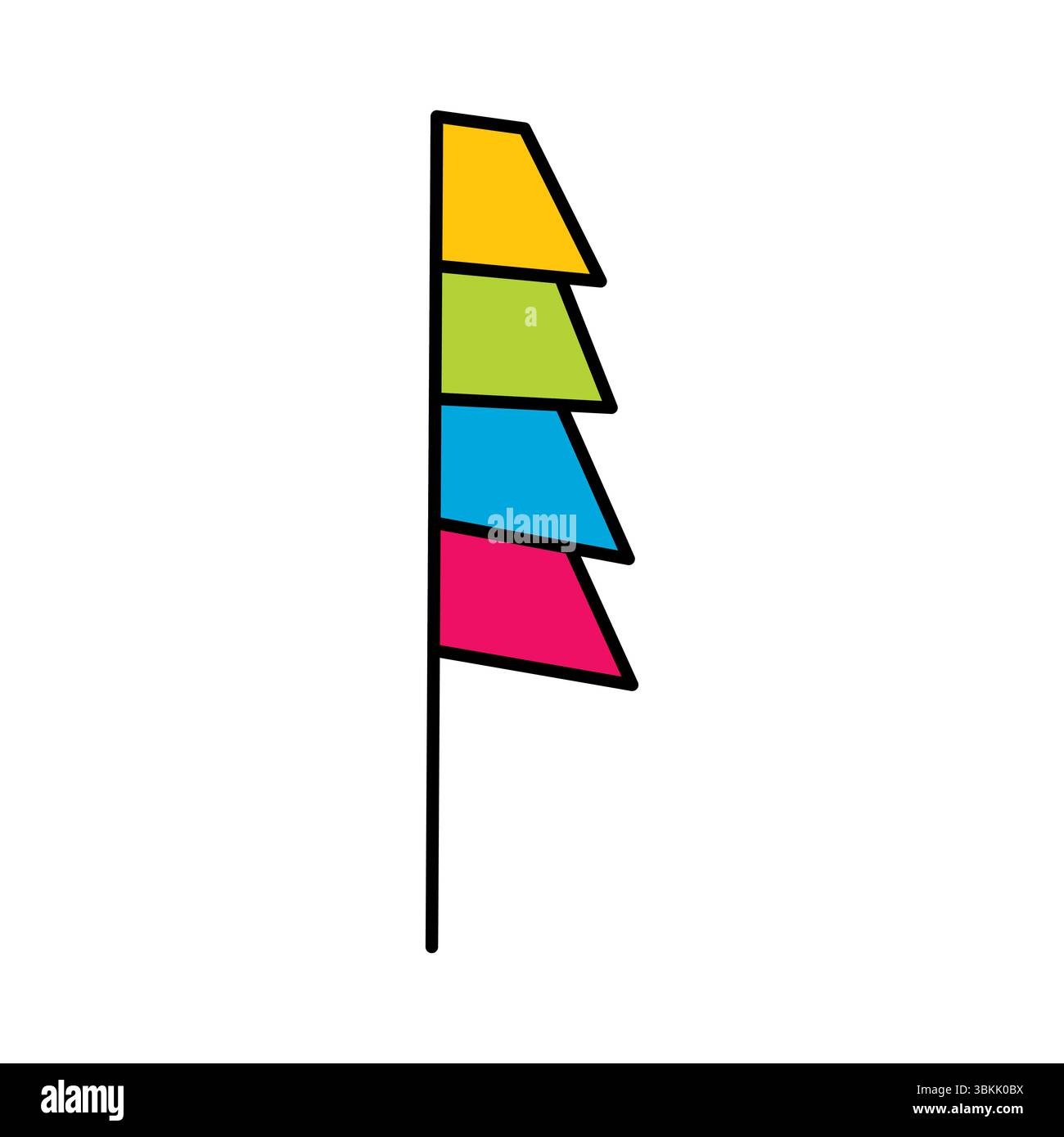 colorful decorative pennant flags on white background Stock Vector