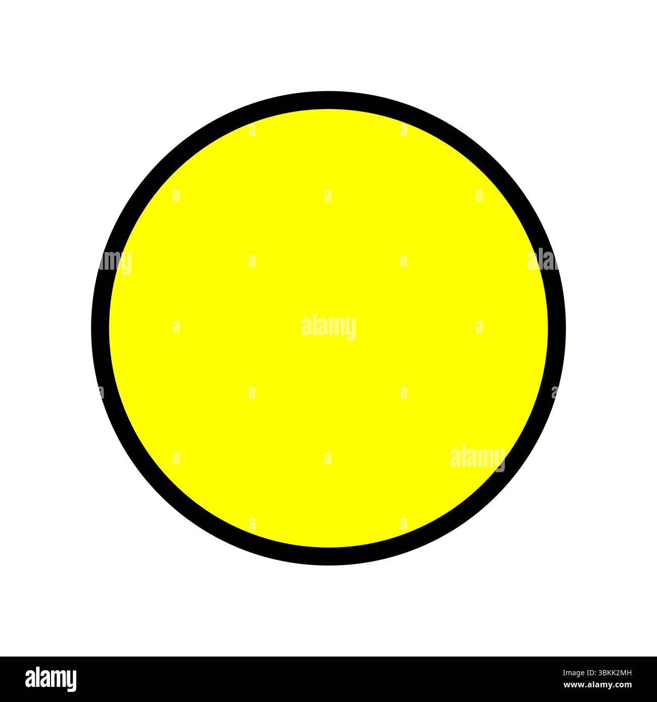 simple yellow circle icon with black outline design vector Stock Vector