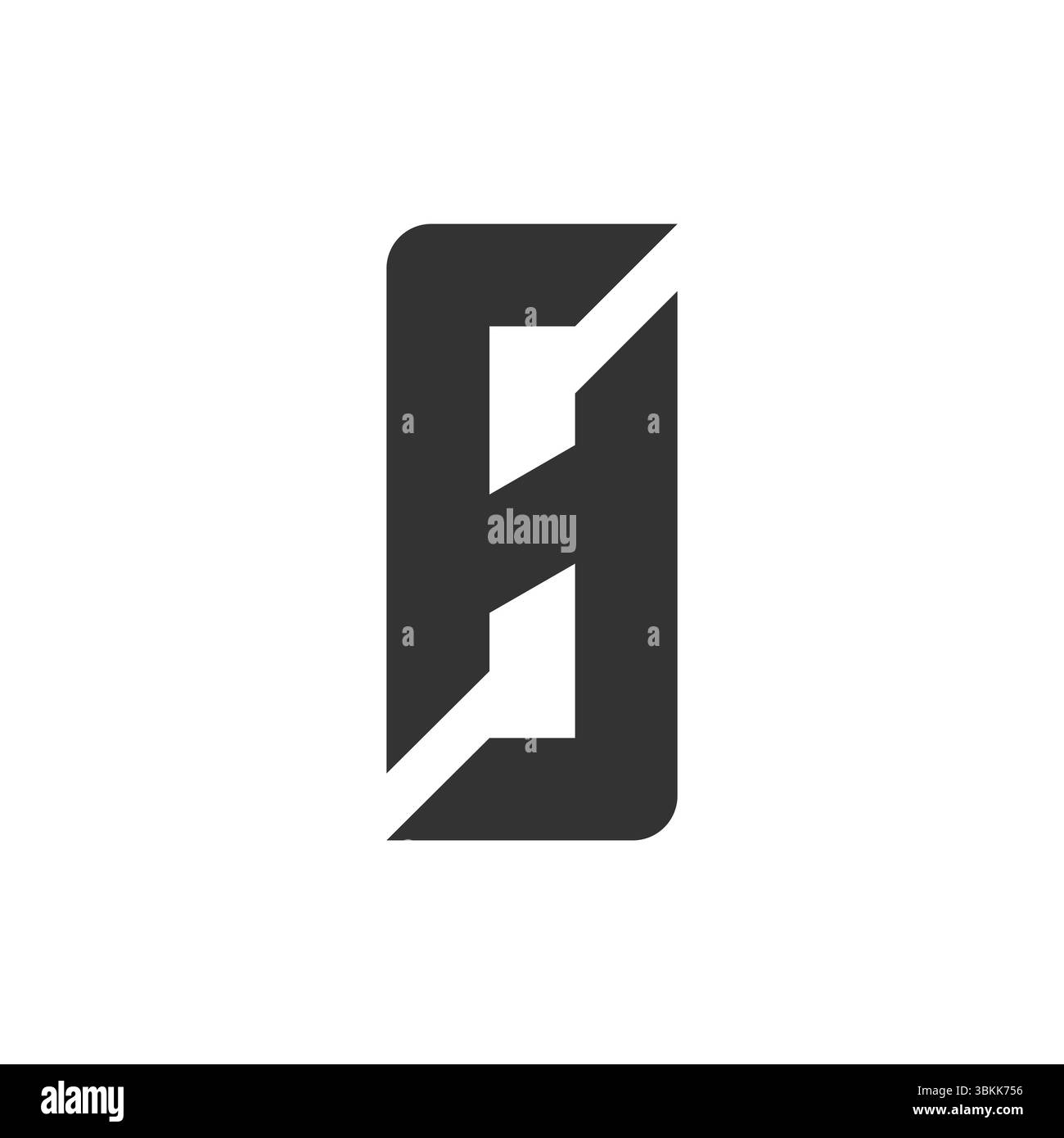 abstract geometric SH or HS monogram in white background Stock Vector