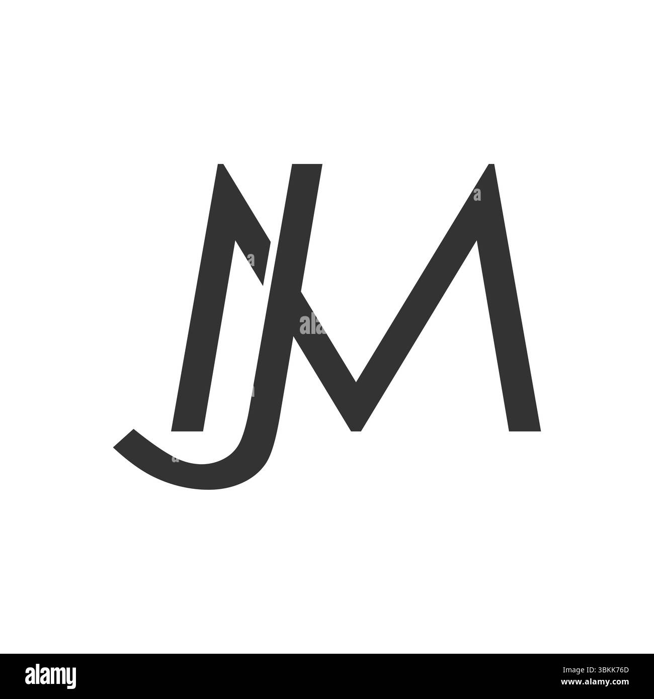 bold JM or MJ logo for a modern identity. Stock Vector