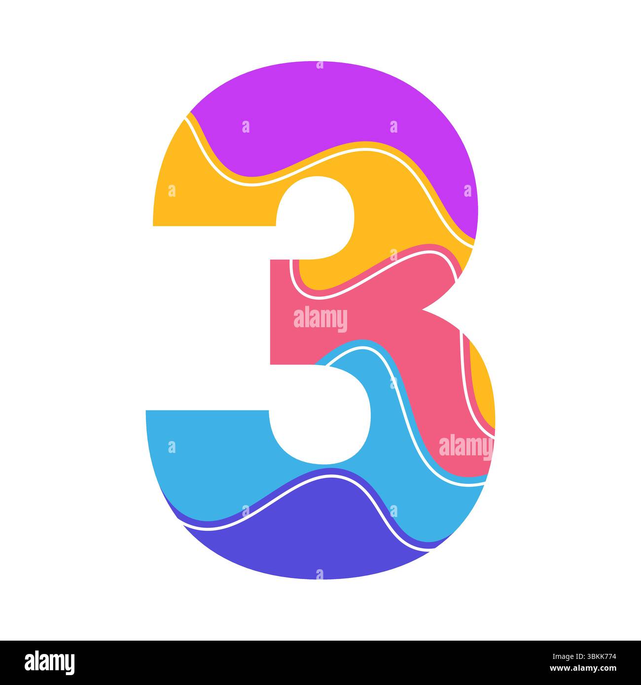 colorful abstract pattern number 3 design vector Stock Vector