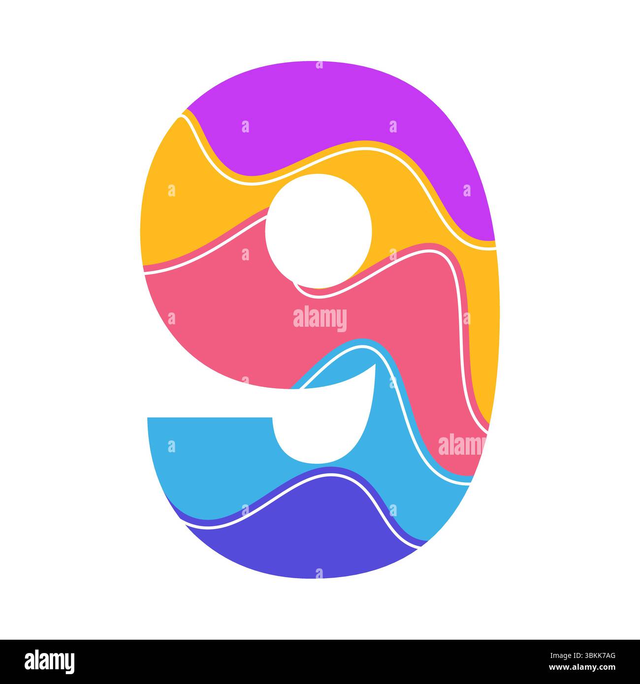 number 9 icon vector illustration for modern design graphics Stock Vector