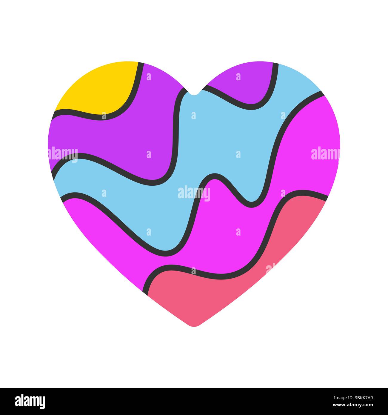colorful abstract wavy heart icon vector Stock Vector