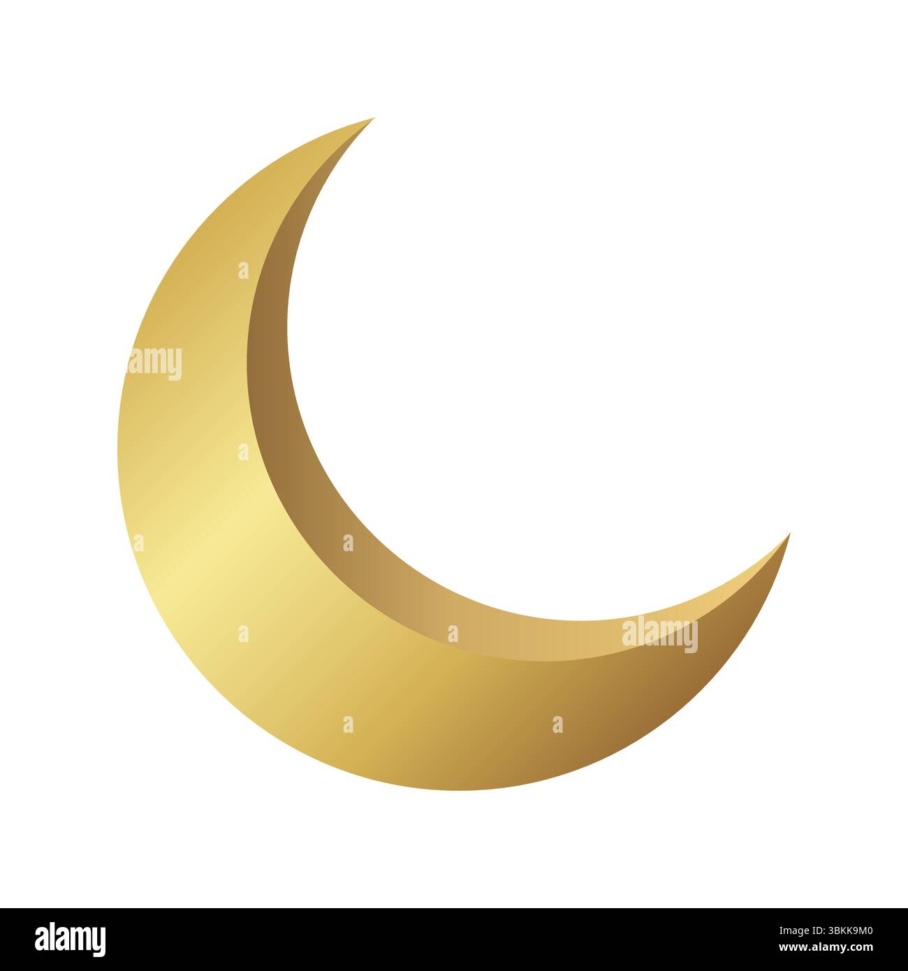golden crescent icon symbol islamic design vector Stock Vector