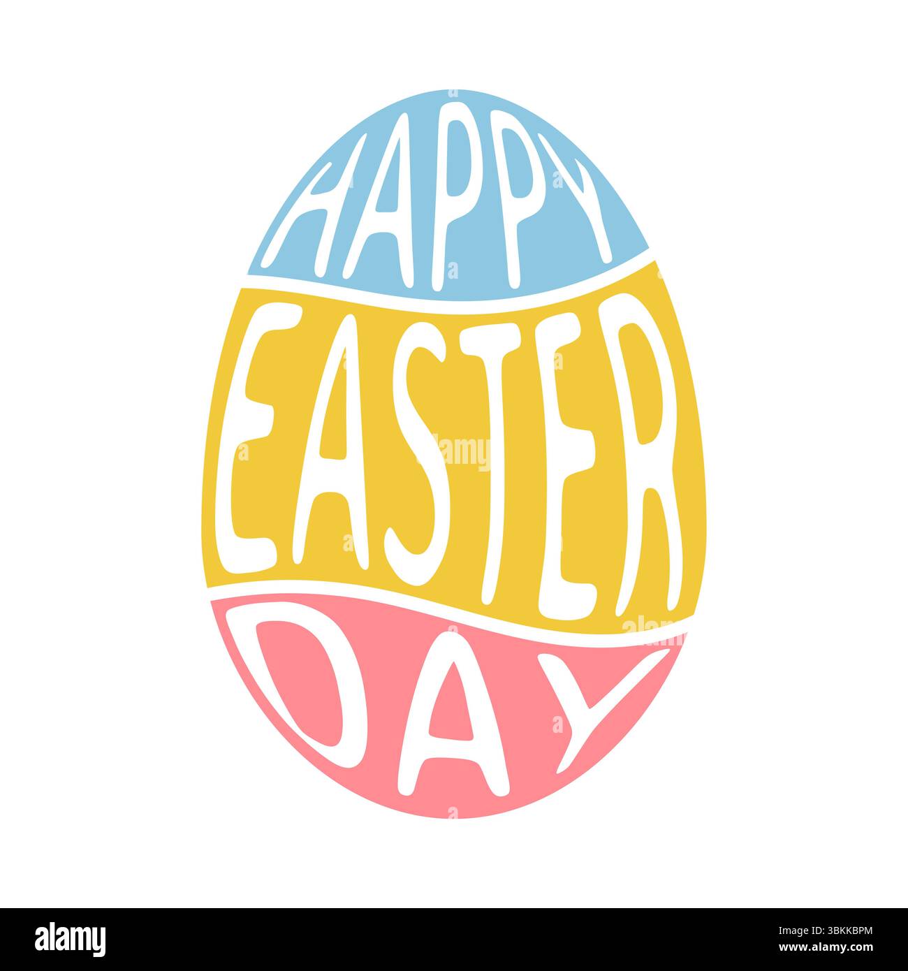 happy easter day text shape egg colorful design vector illustration Stock Vector