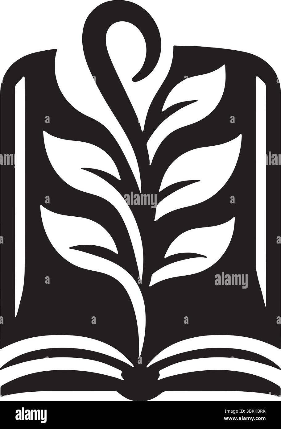 Black and white open book illustration Stock Vector Image & Art - Alamy