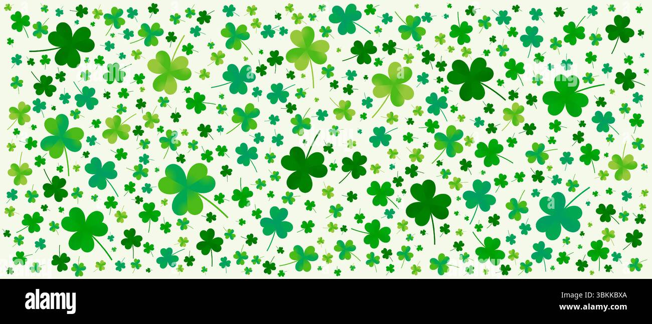 fresh natural shamrock pattern texture banner background vector Stock Vector