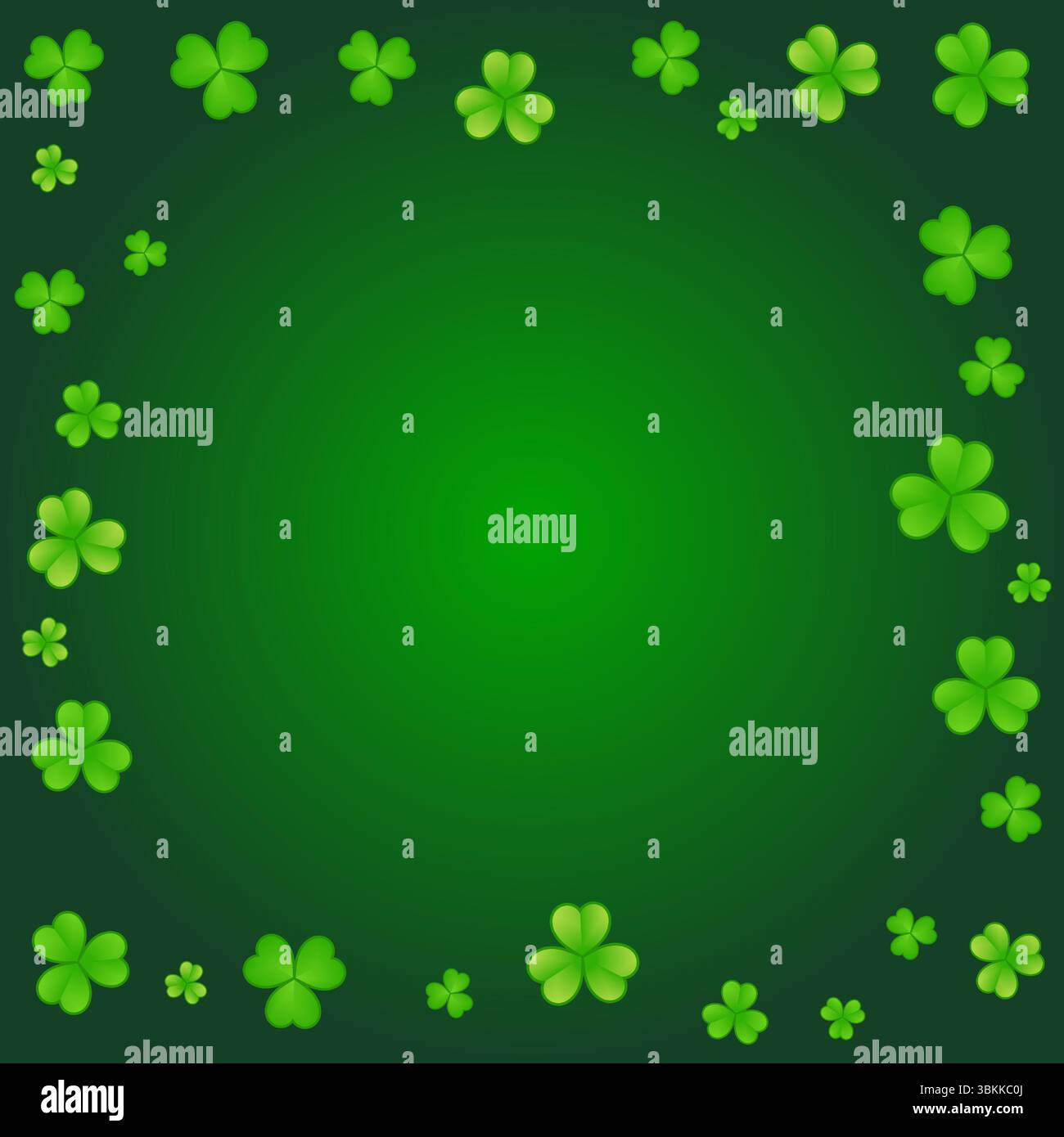 attractive green gradient background with shamrock leaf decoration vector design Stock Vector