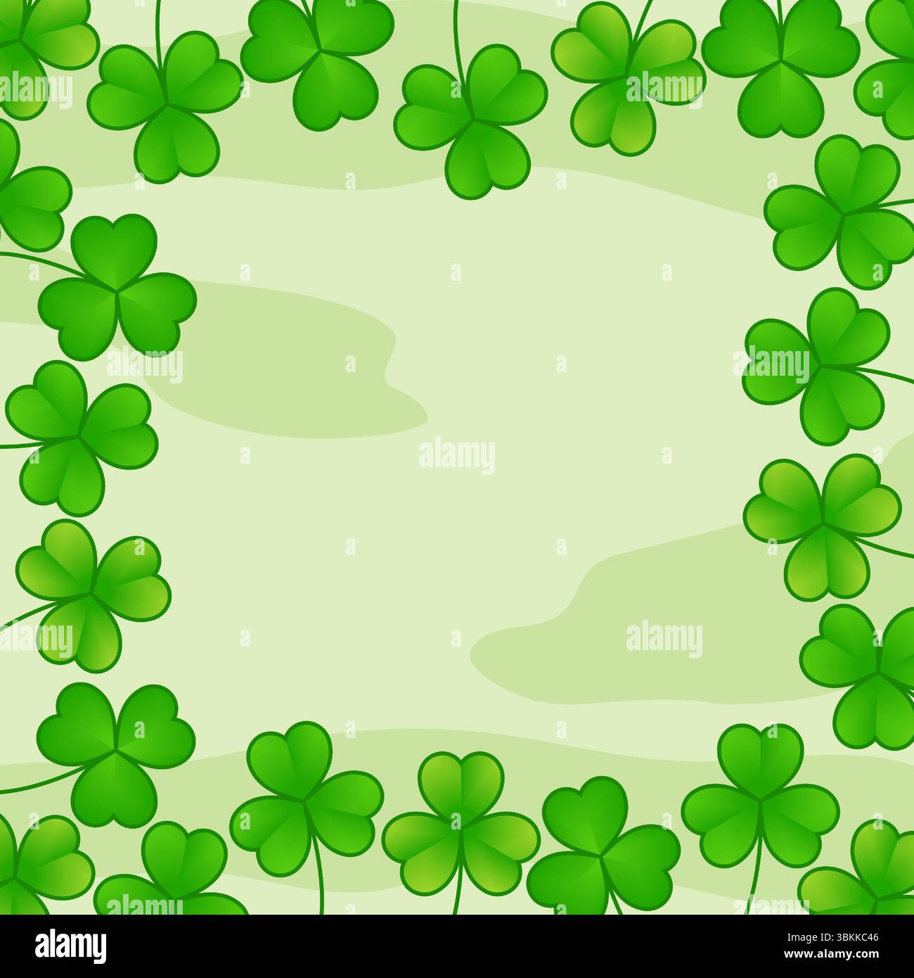 green shamrock frame square design vector template background Stock Vector