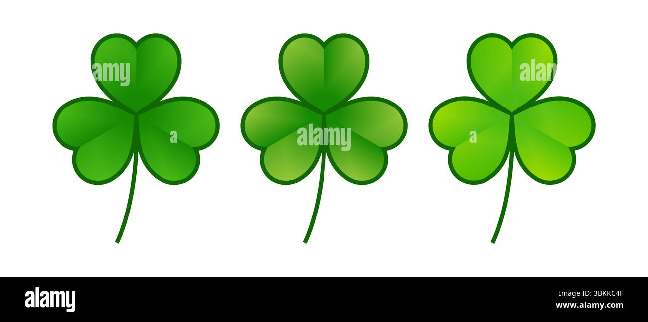 set icon shamrock flat vector on white background Stock Vector