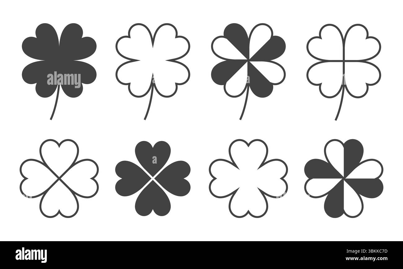 set icon symbol clover variations collection vector illustration Stock ...