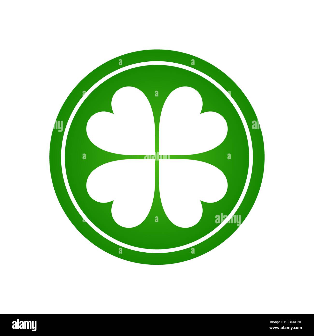 circle green lucky Coin Four Leaf Clover icon symbol design vector ...