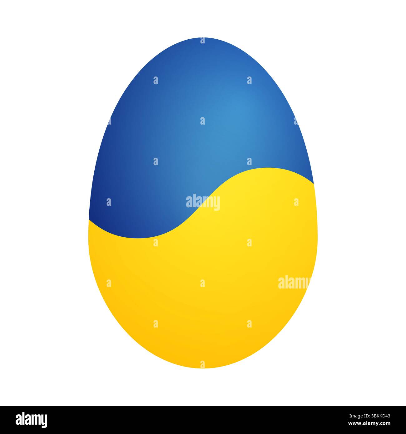 Colorful vector illustration of a traditional Easter egg painted with the colors of the Ukrainian flag Stock Vector