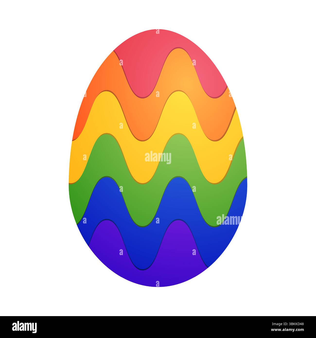 traditional Easter egg decorated with a vibrant rainbow pattern Stock Vector