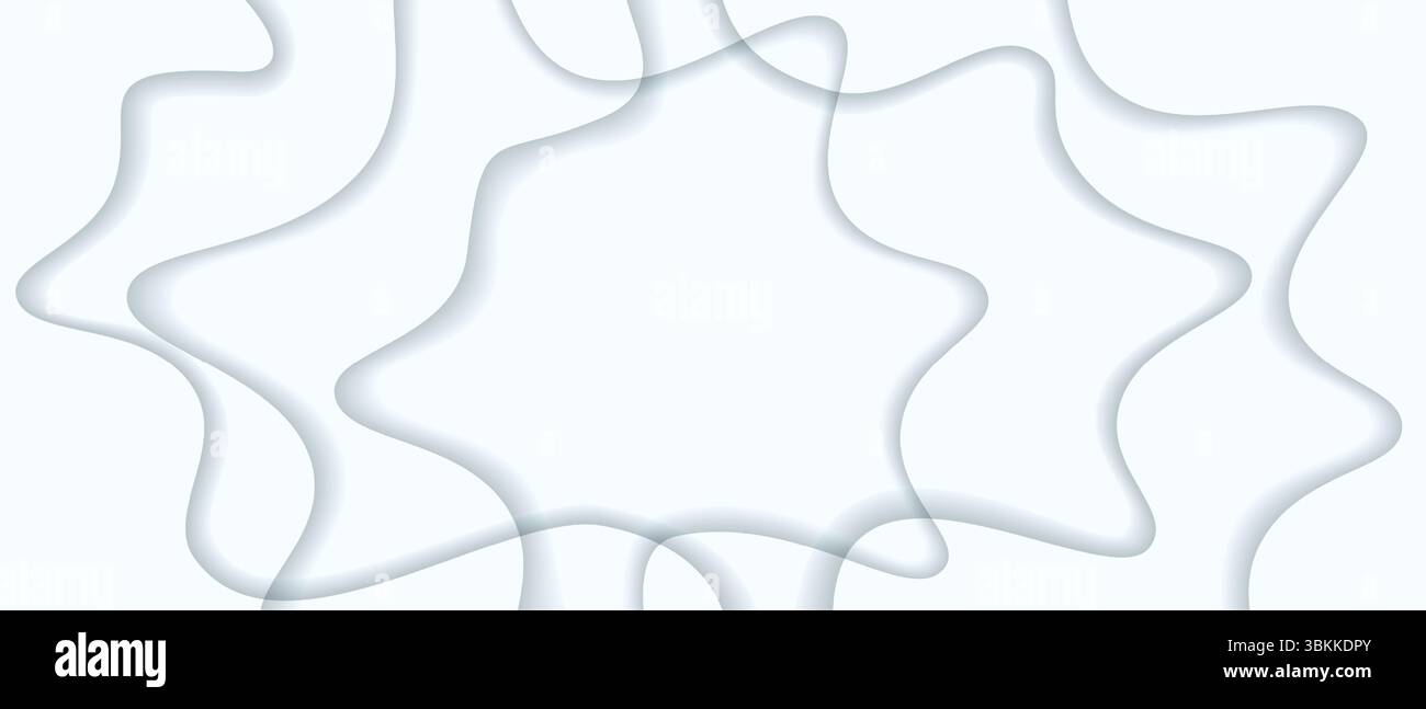 vector illustration abstract geometric wavy pattern in light gray and white. background with overlapping transparent wavy lines Stock Vector
