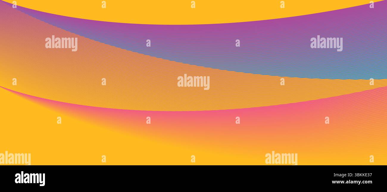 vibrant and eye-catching abstract wave vector illustration smooth flowing lines yellow orange background Stock Vector