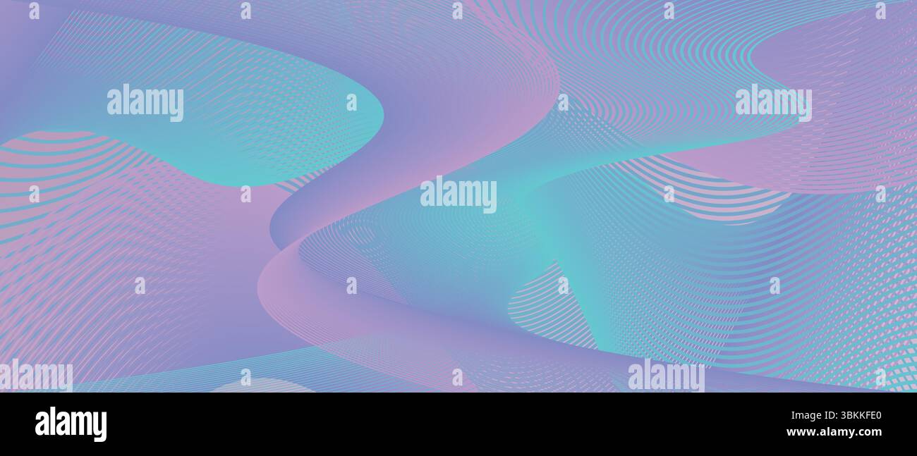 abstract wave vector illustration featuring smooth, flowing lines interwoven with a soft gradient background Stock Vector
