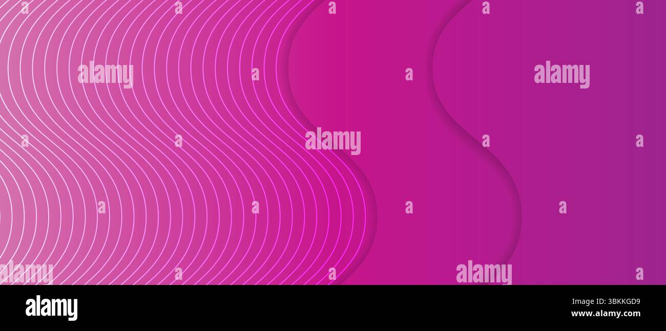abstract wave vector illustration flowing wave purple pink background Stock Vector