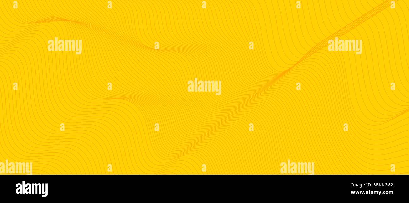 dynamic abstract wave vector illustration featuring flowing yellow lines background Stock Vector